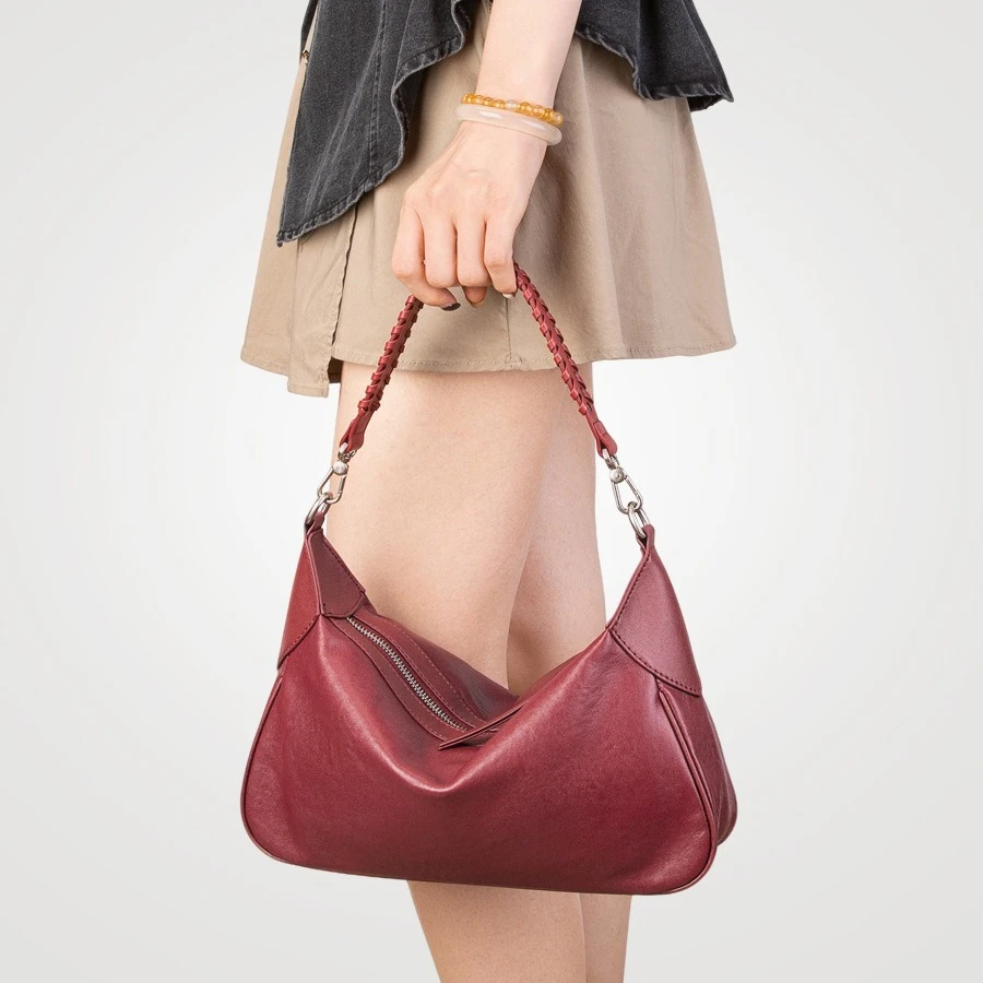 

2026 New Vegetable-Tanned Cowhide Hobo Bag - Women's Genuine Leather Underarm Shoulder Bag | Fashionable Girls' Commuter Handbag