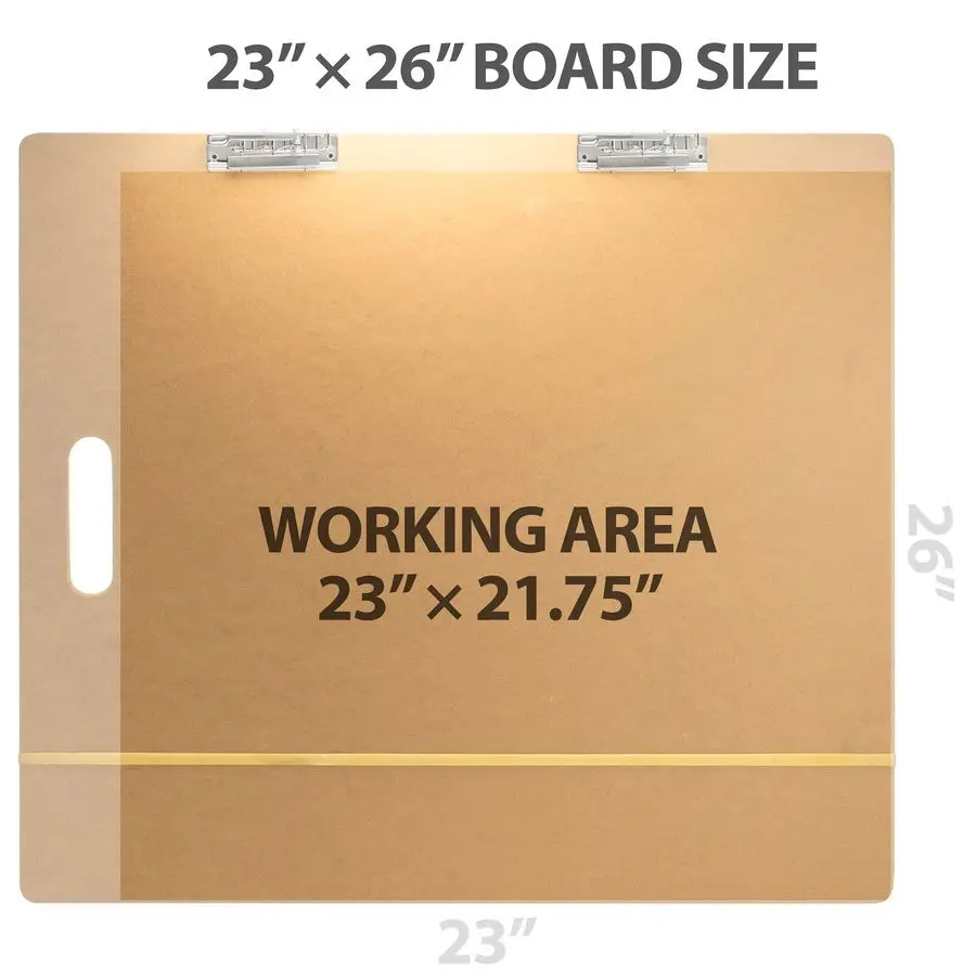 

Artist Sketch Board with Handle, Portable Drawing Board, Tempered Hardboard Surface with Dual Clips amp Rubber Band, Art Board f