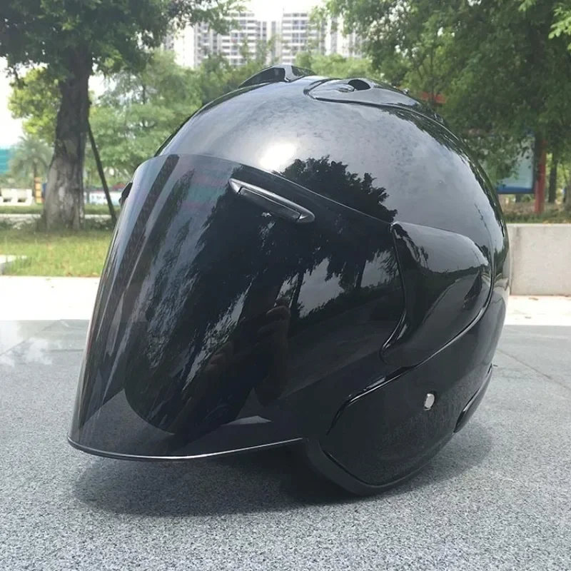 Ram3 Bright Black Half Helmet Men and Women Motorcycle Off-Road Summer Helmet Downhill Racing Mountain Cross Casco Capacete