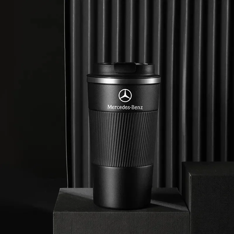 510ml Stainless Steel Coffee Thermos Mug Thermal Cup For Mercedes Benz W164 W205 W204 W211 W212 GLE Non-slip Travel Car Bottle