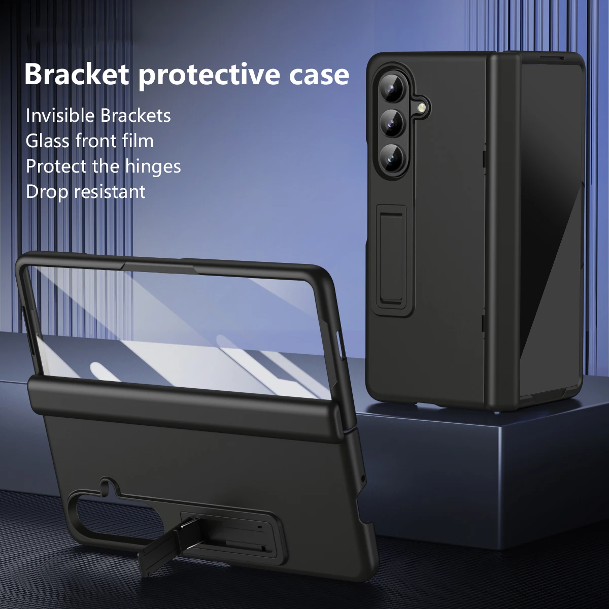 Hard PC Hinge Protection Phone Cover for Samsung Galaxy Z Fold 7 Case with Screen Protector Bracket