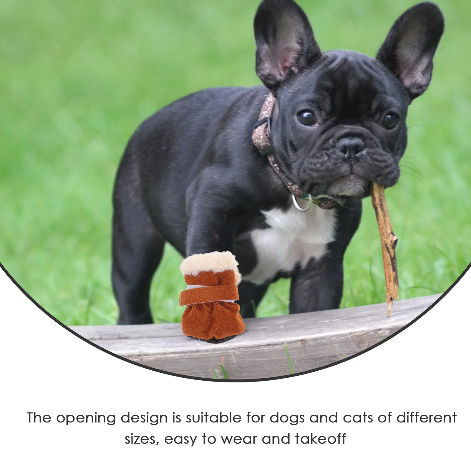 

4Pcs Pet Winter Paw Covers Warm Soft Anti-Slip Boots Dog Cat Shoes Adjustable Sticky Strap for Outdoor Indoor Use