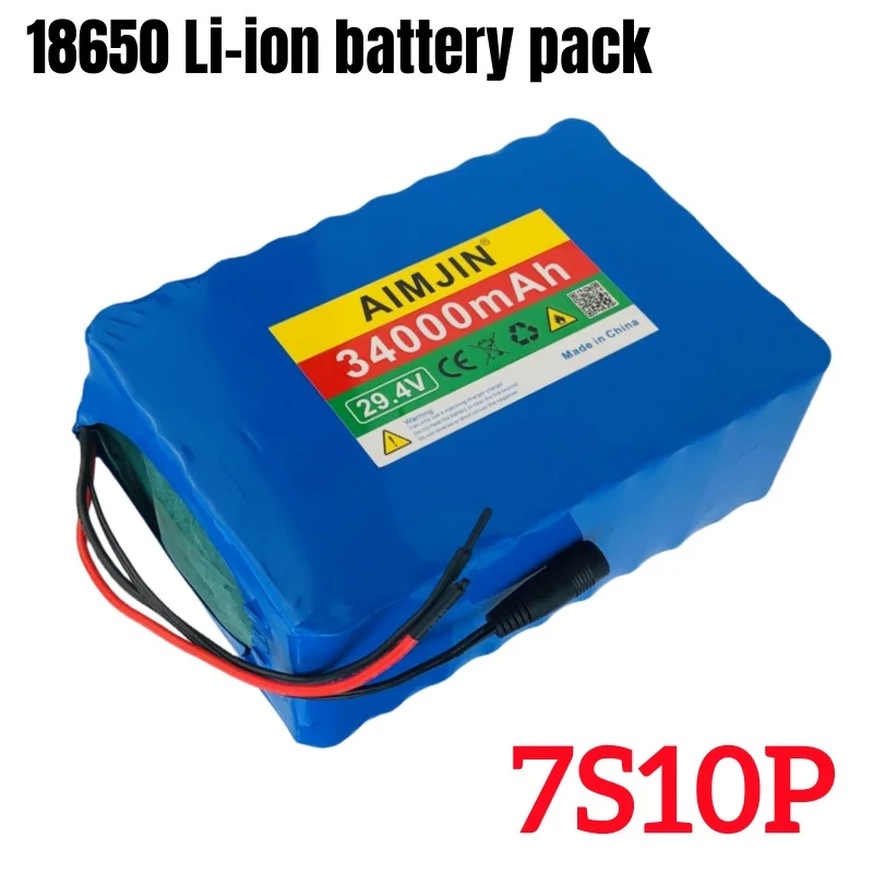 24V 34Ah แบตเตอรี่ลิเธียม 18650 7S10P สําหรับ 25.9V 29.4V เครื่องมือไฟฟ้าเรือสกู๊ตเตอร์เซลล์ BMS