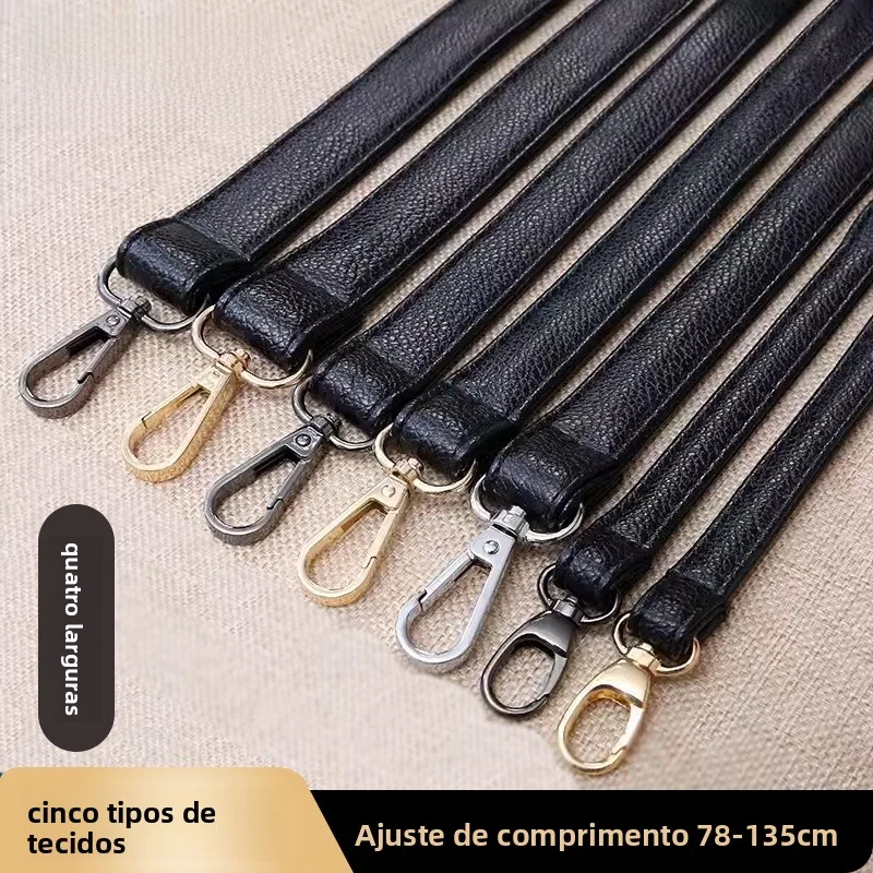 Nova Alça de Couro Preta para Bolsa, Alça Longa Transversal de Ombro Único, Acessório para Mochila, Cinto de Bolsa Feminina, ...