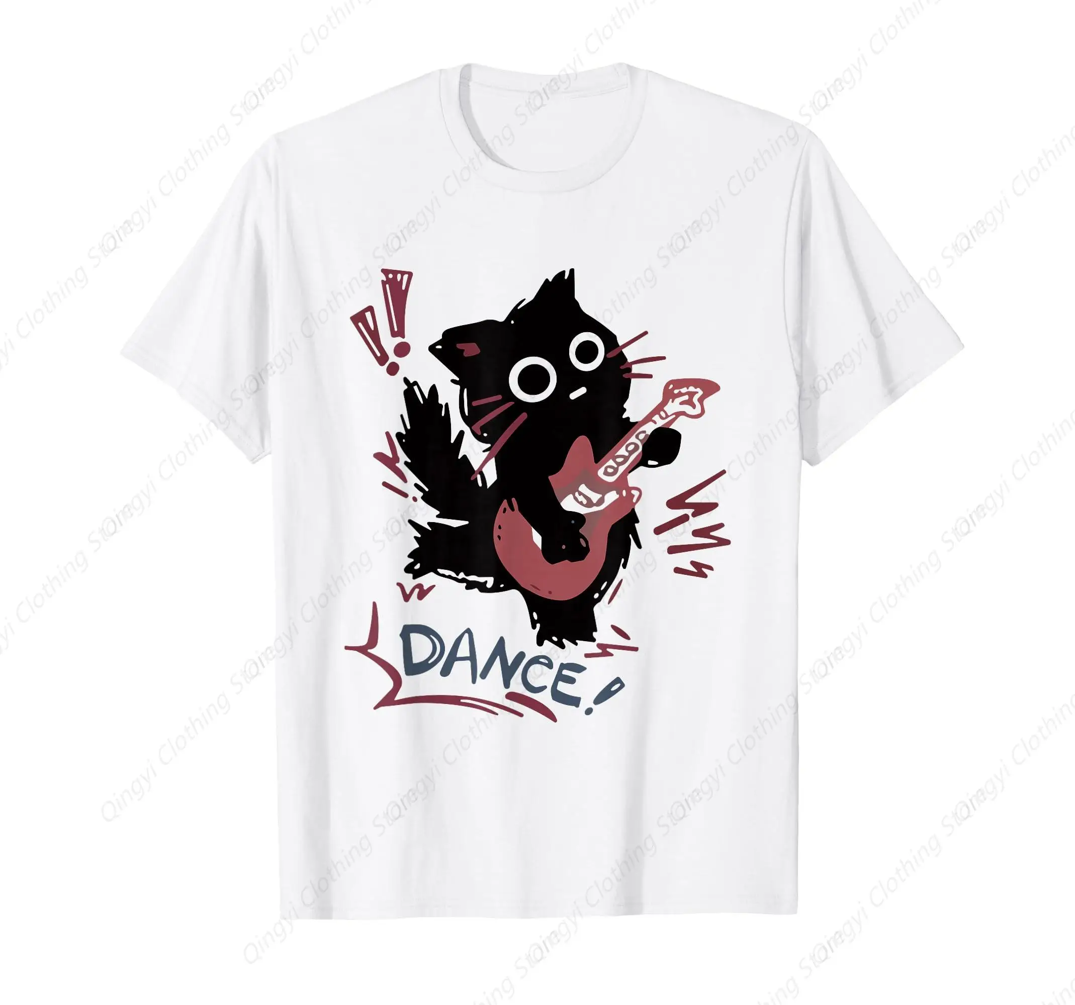 

Dancing Rock Cat Electric Guitar Funny Cat Music T-Shirt