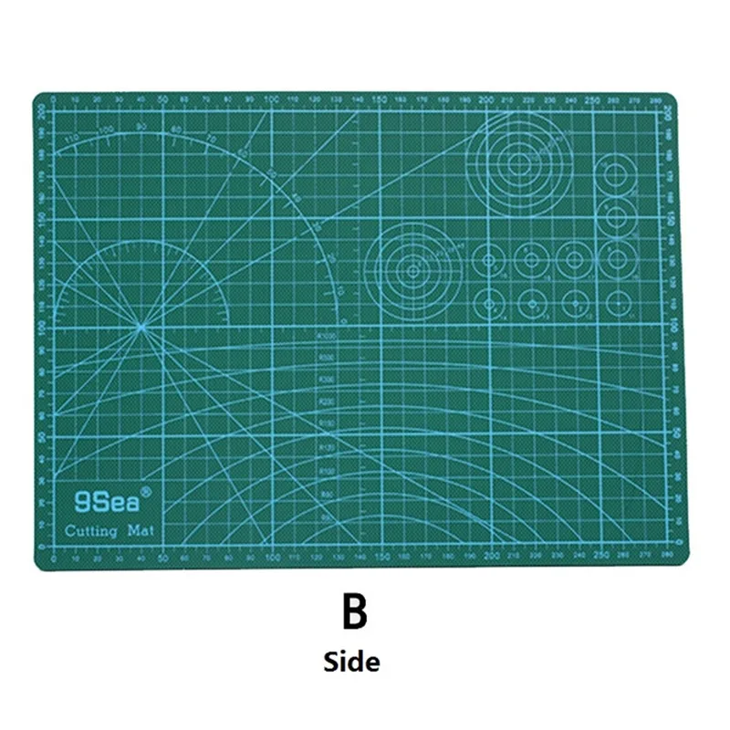 A4  Green Double Side Grid Self-Healing PVC Cutting Mat Office Console Table Pad Artist Rubber Manual Carving Board