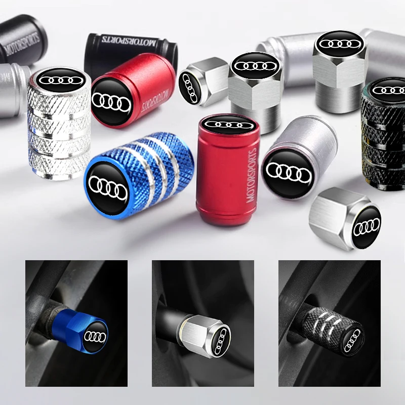 Novo 4 pçs tampas da válvula do pneu da roda do carro tampas da haste de ar acessórios para audi s rs linha s7 s8 s5 s6 quattro rs3 rs4 a6 a7 a8 qrs5 rs6