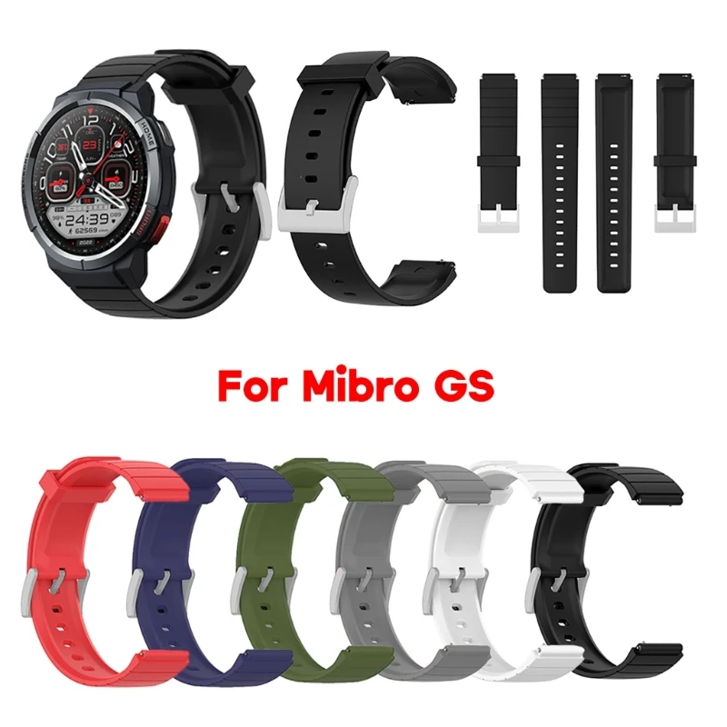 M2EC Soft Silicone Band Suitable for MIBRO Sport Watch Wriststrap Loop-Bracelet Replace Waterproof Sweatproof Anti-scratch