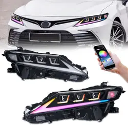 LED RGB Headlights for Toyota Camry SE LE XSE XLE TRD 2018 2019 2020 2021 2022 2023 DRL with Sequential Turn Signal