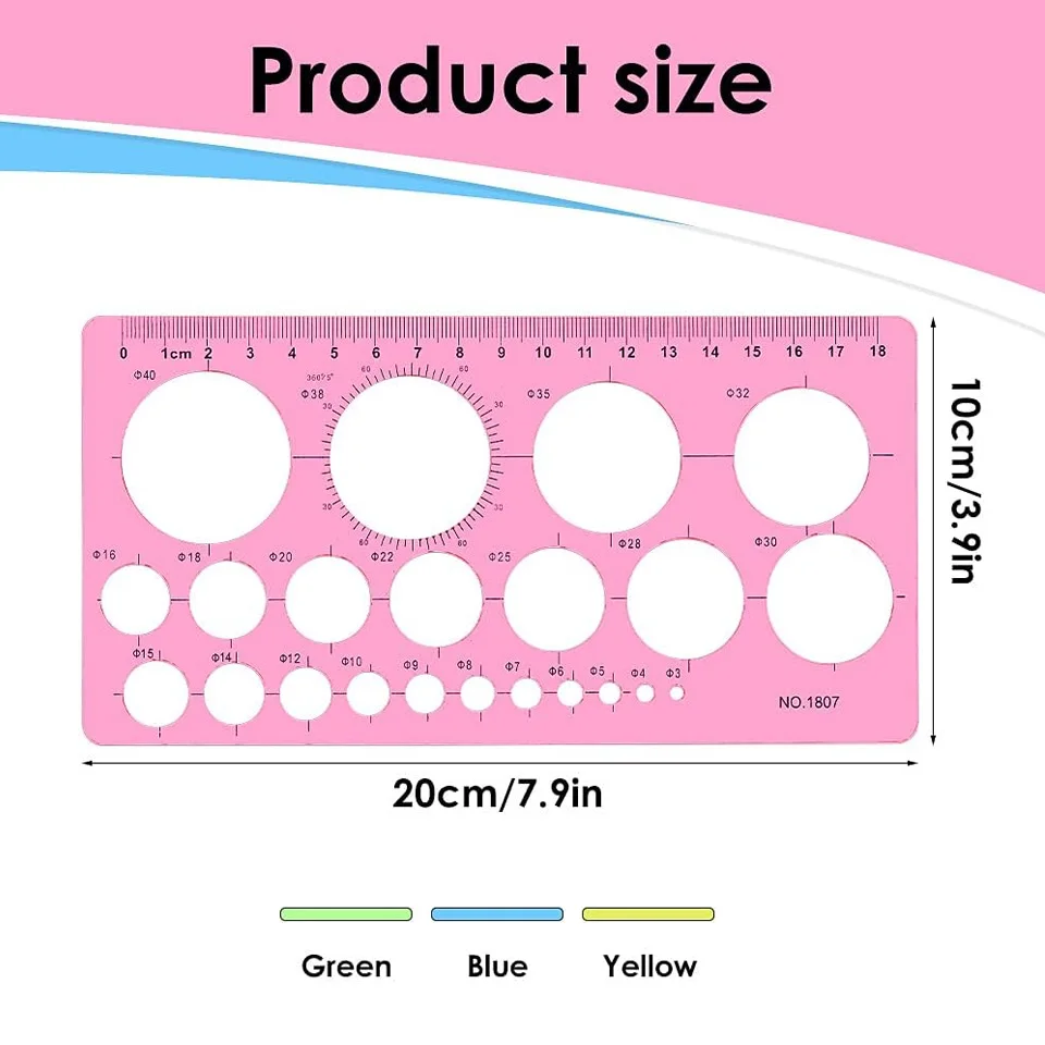 مجموعة أدوات صياغة استنسل دائرية مكونة من 4 قطع من Zxiixz قوالب قياس رقمية مساطر للمكتب والمدرسة والبناء والأعمال النسيجية والرسومات