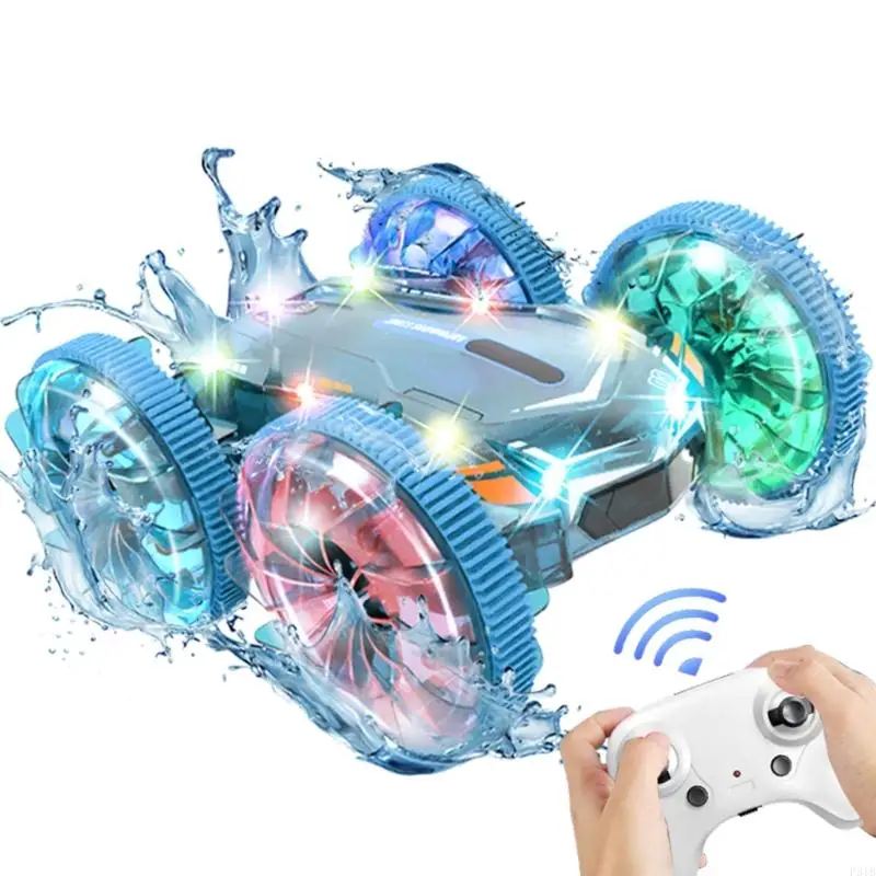 

Amphibian Vehicle Remote Control Vehicle with LED Lights 2.4GHz Wireless Control for Land Water Use P31B