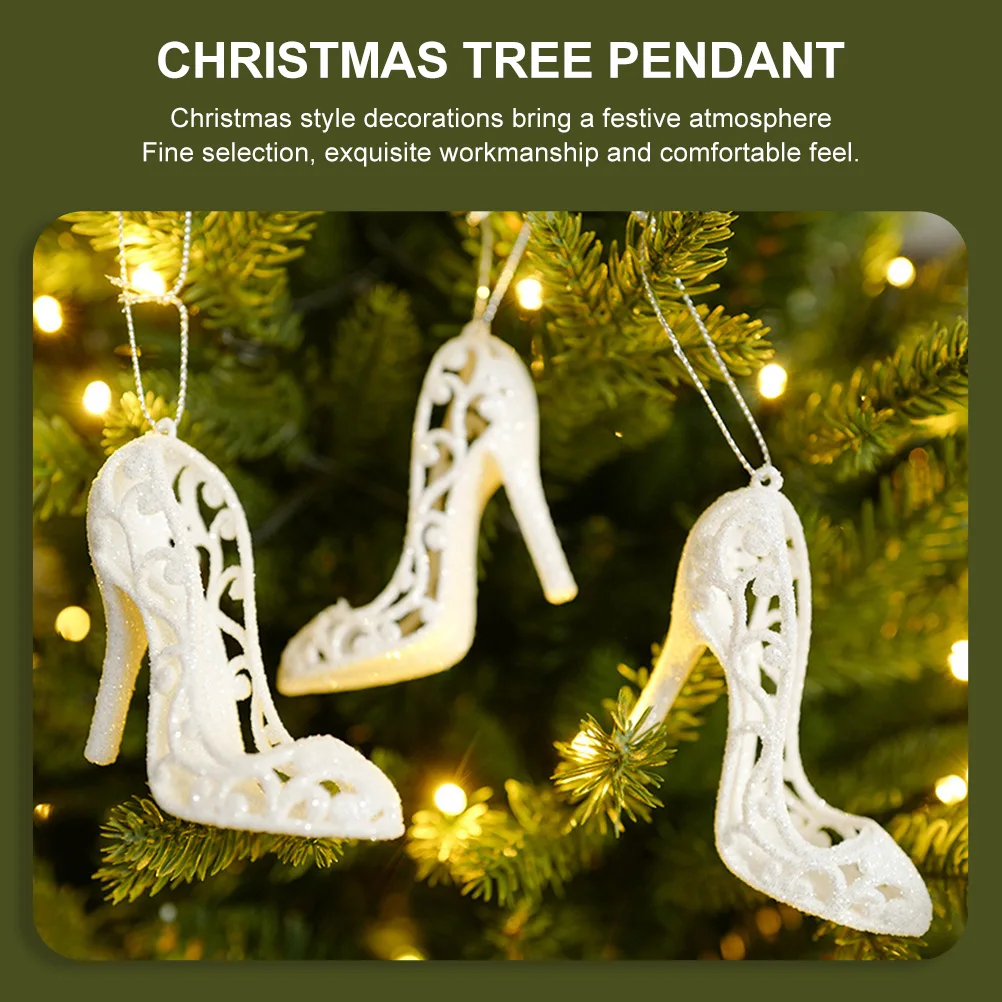 

6pcs Tree Pendant High-Heeled Shoes Shaped Pendants High Heel Shoes Shaped Ornaments Unique Decor Family Xmas Accessories