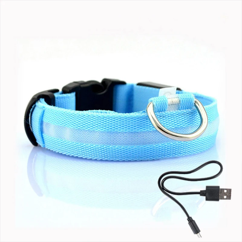 Led Hund Kragen Licht Anti-verloren Kragen Für Hunde Welpen Nacht Leuchtende Liefert Pet Produkte Zubehör USB Lade/batterie