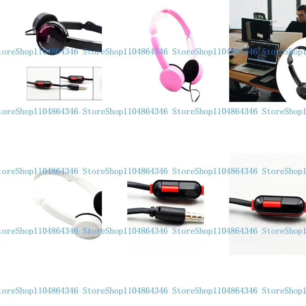 5asd Foldable Over-Ear Headphone Corded Noise Isolating Corded Stereo Headsets