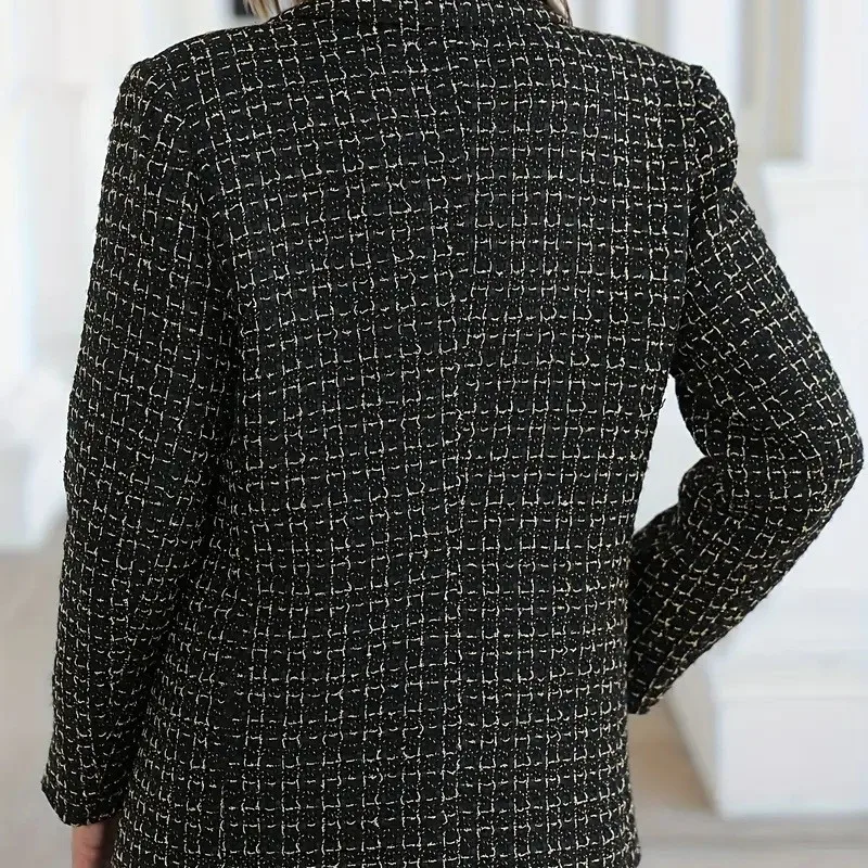 سترة بدلة نسائية صغيرة عصرية ذات طية صدر السترة وأكمام طويلة سترة واحدة الصدر سترة بدلة الخريف والشتاء