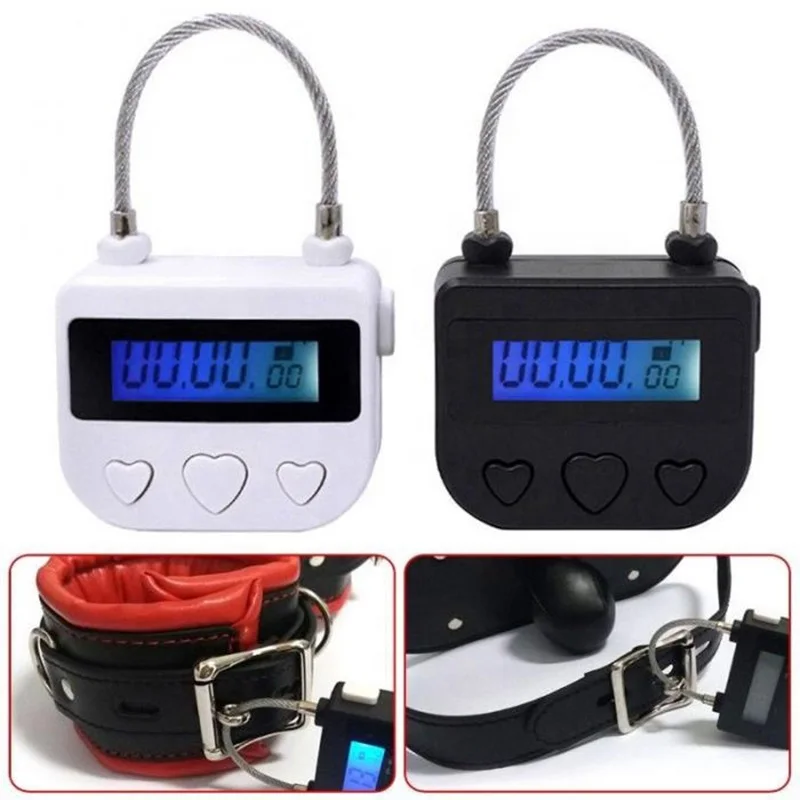 BDSM Electronic Bondage Lock Fetish Handcuffs Mouth Gag Rechargeable Timing Switch Chastity Device Adult Sex Toys Bondage Lock