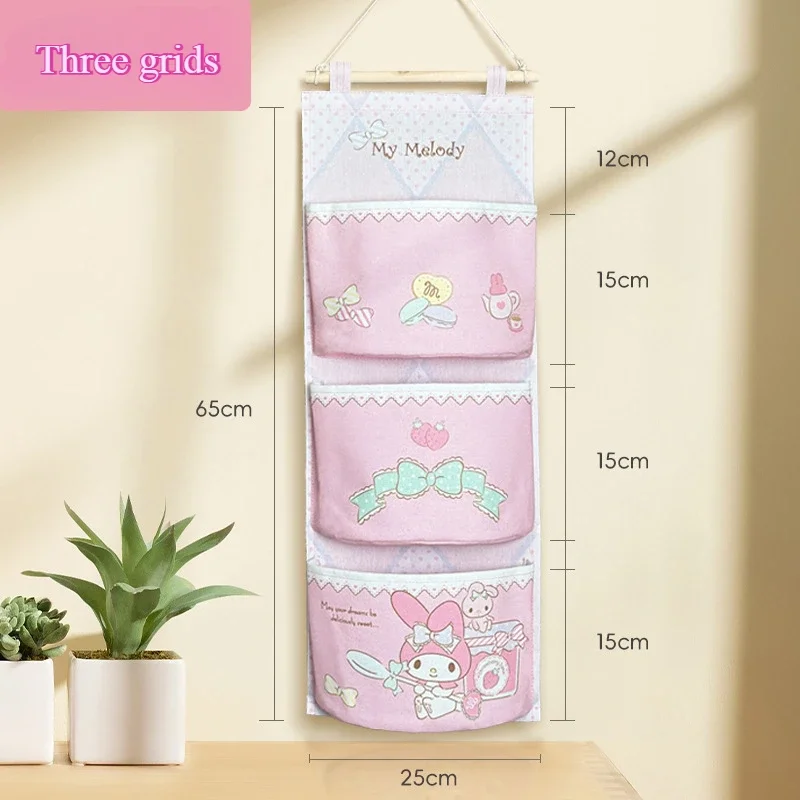 Kawaii Sanrio My Melody Door Behind The Dormitory Bedroom Wall Hanging Waterproof Storage Cartoon Cloth Bag in Various Styles