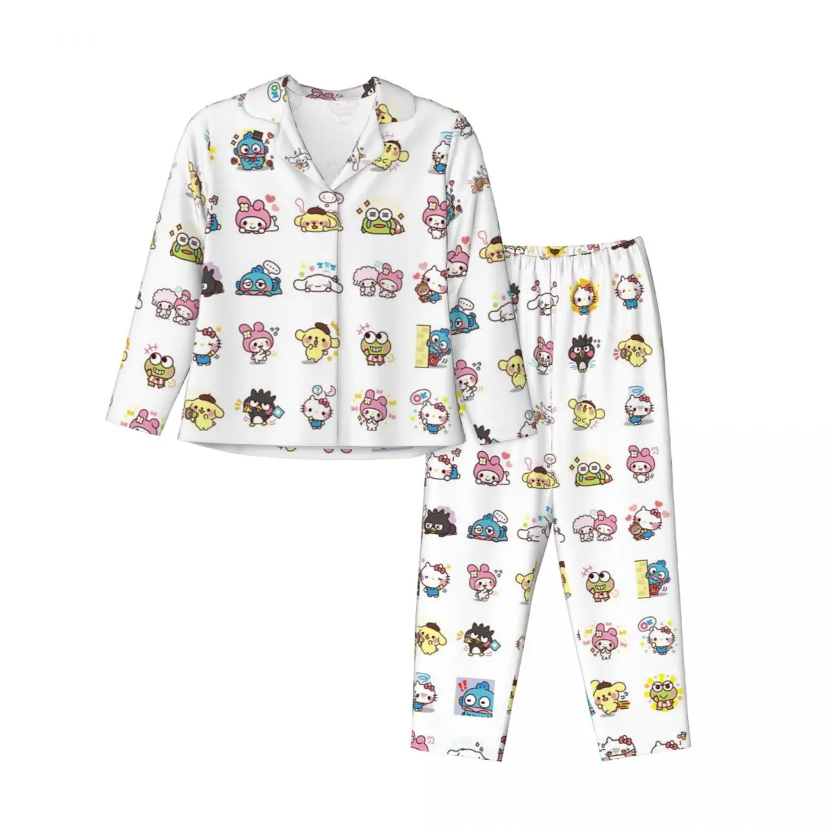 

Sanrio Characters Hello Kitty Kuromi My Melody Women's Pajamas Sets Woman 2 Pieces Pajamas Couples Loungewear Suit Home Clothes