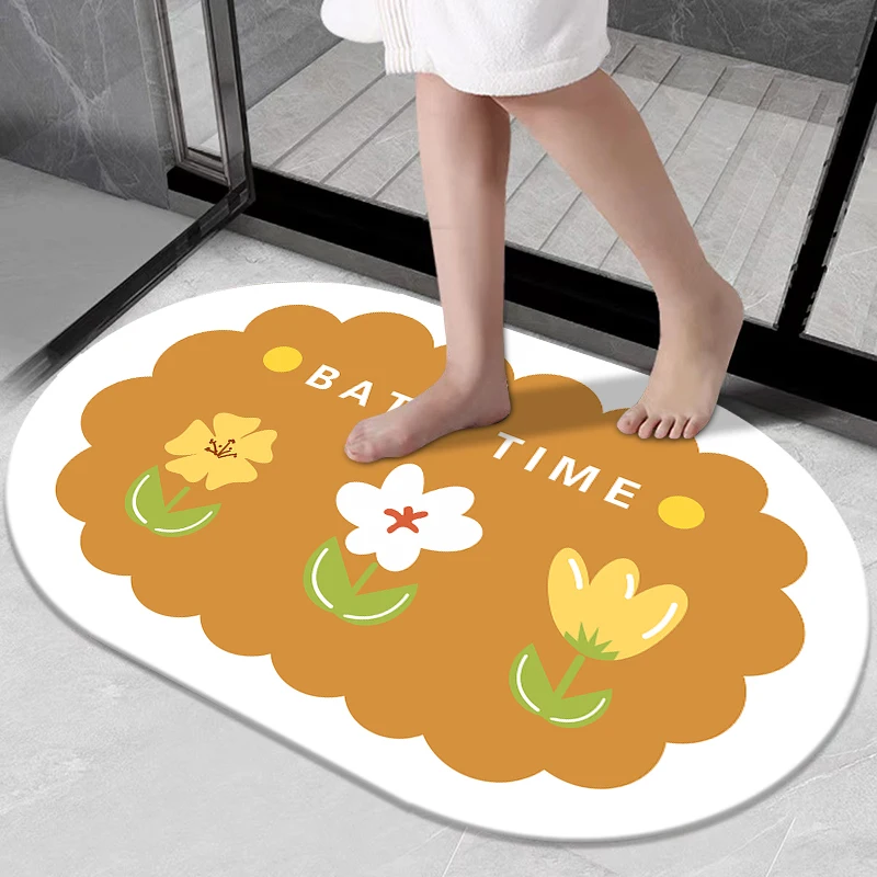 Bathroom floor mat, toilet door foot pad, diatom mud absorbent non-slip mat, toilet special door mat