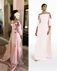 Vestidos de Noche de estilo moderno para mujer, vestido de fiesta con un solo hombro, botones, corte en A Formal Simple, satén, Arabia Saudita, personalizado