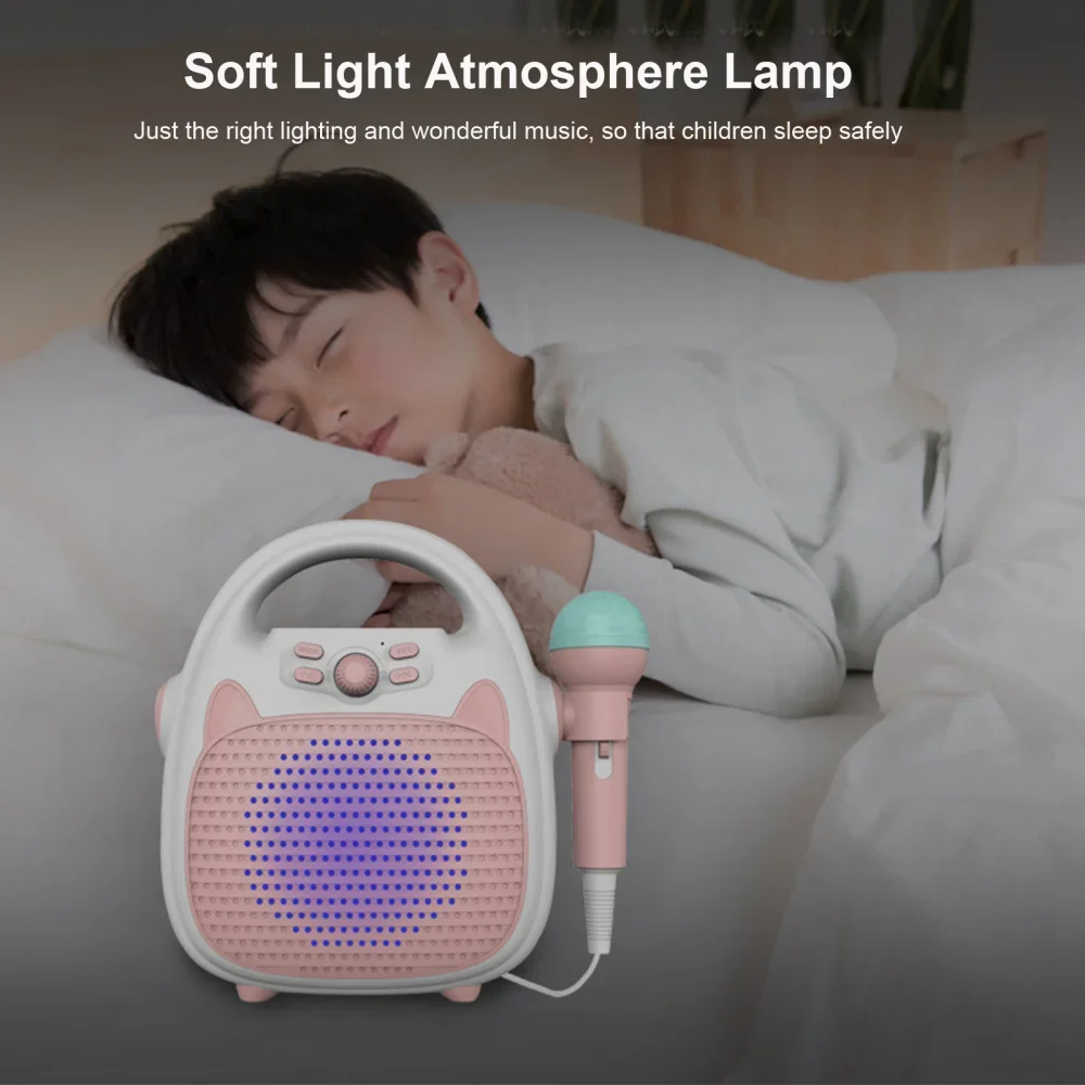 Bluetooth カラオケ音楽プレーヤー子供のおもちゃ Bluetooth 歌うマシンスピーカー LED ライト付き子供クリスマスギフト教育玩具