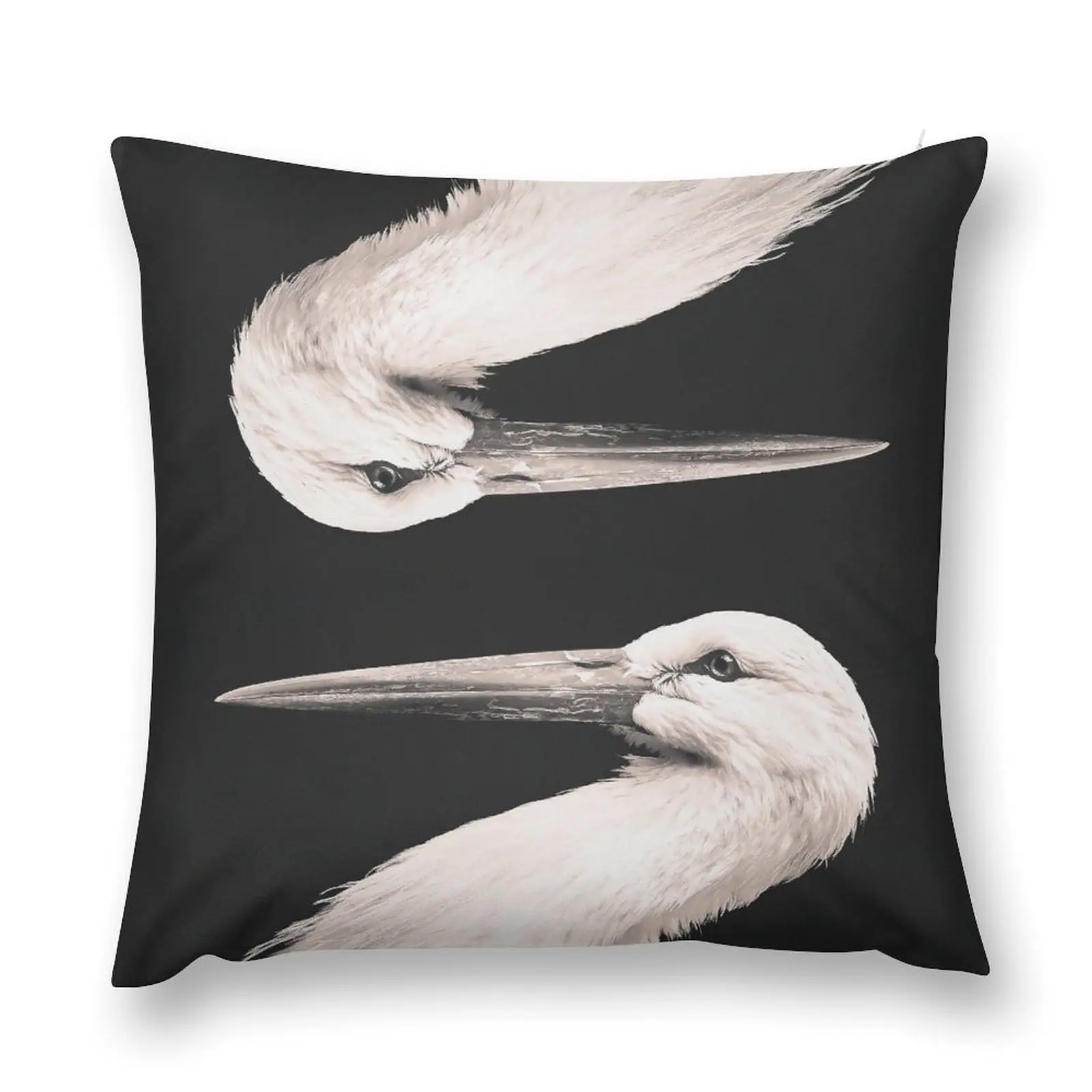 

White Storks - Photography Throw Pillow New year Luxury Living Room Decorative Cushions pillow