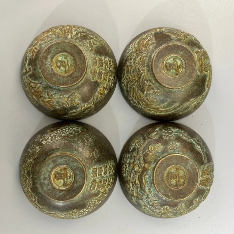 

Green Rust Fortune, Prosperity, Longevity, Happiness Desktop Ornaments Four Kung Fu Tea Sets Tea Cups Antique Style Handicrafts