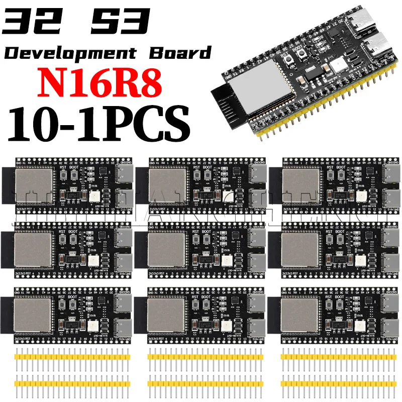 10-1PCS 32-S3-Dev-Kit-C-1 32-S3 WiFi Bluetooth-compatible BLE 5.0 Mesh Development Board ESP32 Wireless Module for Arduino