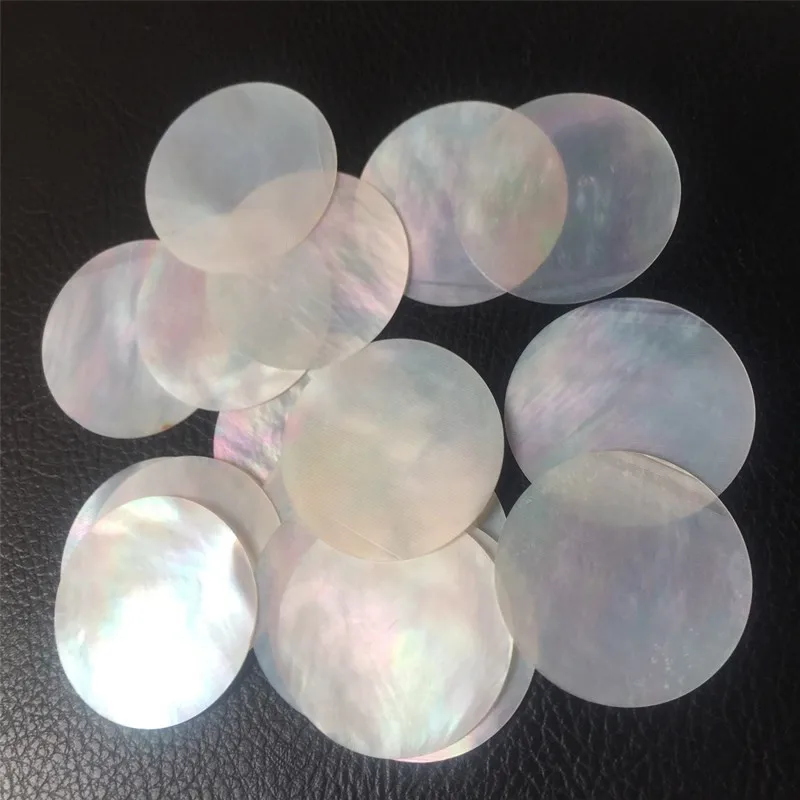 5pcs/lot 26/28/30mm Diameter Round White Natural Mother of Pearl Shell Sheet DIY Accessories and Inlay Carved Material view 4
