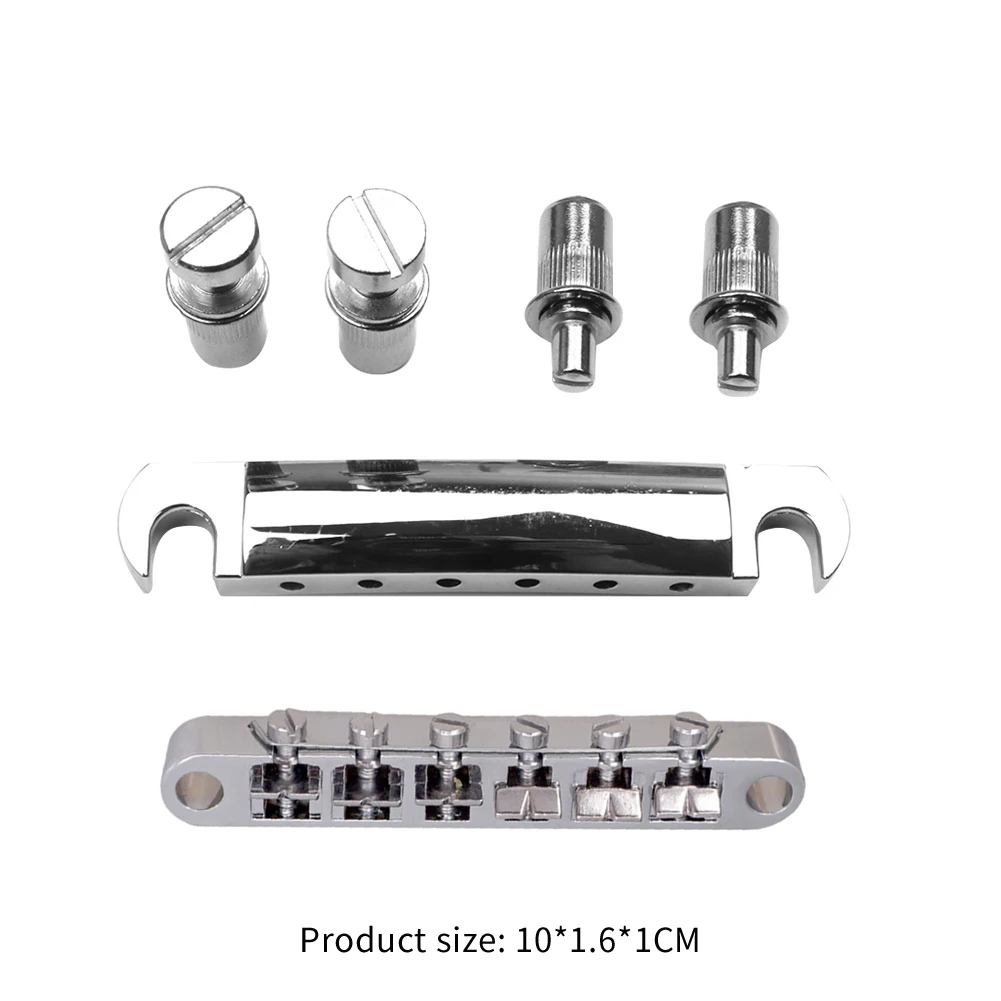 جسر جيتار كهربائي مع ترصيع جسر جيتار قطعة خلفية معدنية جسر سرج مقاوم للصدأ لجيتار LP Les Paul SG #5
