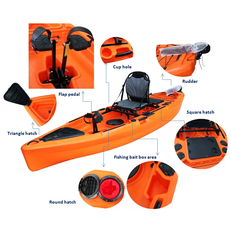 Sea Vicking Rifornimento della fabbrica Kayak da pesca PE Certificato CE Polietilene Plastica Canoa Sport acquatici Canoa 8 gradi VK Kayak 10