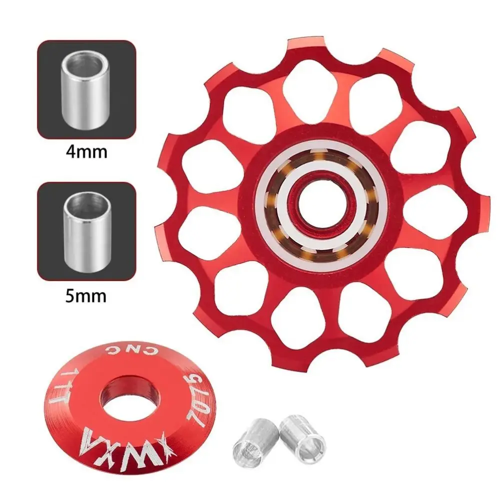 10T-17T Bicycle Guide Wheel Ceramic Bearing Axis Adapter MTB Bicycle Rear Guide Wheel Bike Guide Roller Jockey Wheel