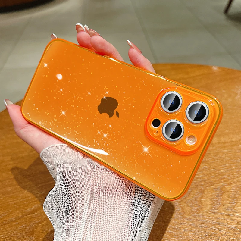 NEW Luxury Bling Glitter Clear Case For iPhone 17Air 16 15 14 Pro Max 13 12 11 X XR XS 14 Plus 7 8 Transprent Soft Acrylic Cover