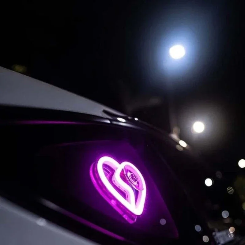 Car LED Window Lights Interior Decoration Lights Glowing Heart Atmosphere Lights USB Wiring Car Modification Neon