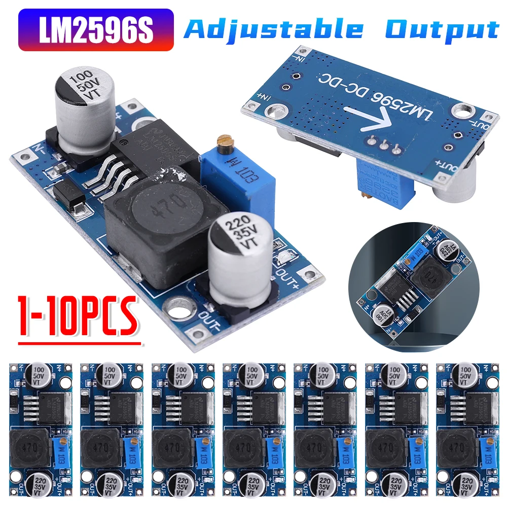 1-10 Uds LM2596S DC-DC módulo de fuente de alimentación reductor 3A módulo reductor ajustable LM2596 regulador de voltaje 3,2 V-46 V
