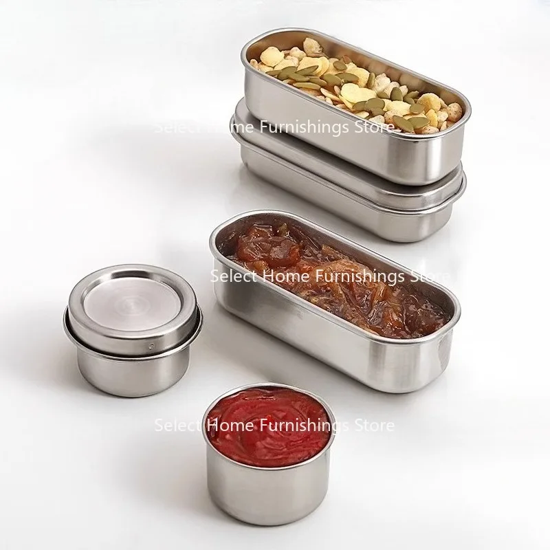 Suitable for Outdoor Portable Sauce Box 304 Stainless Steel Mini Storage Small Box Nut Tea Coffee Bean Powder Storage Tank