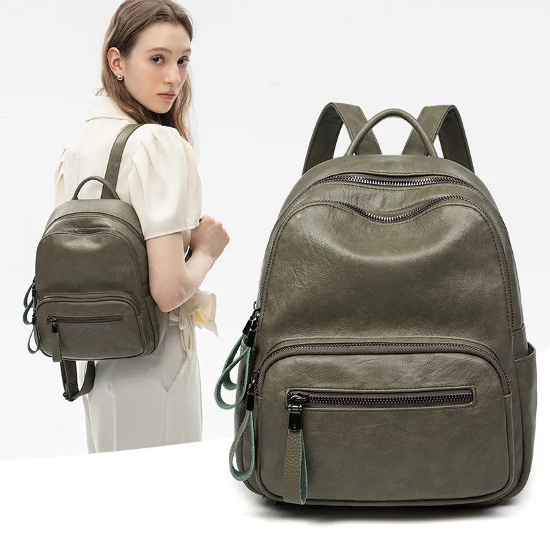 GPR Grande Capacidade Mulheres Mochilas Casuais Senhoras Viagem Bagpack Couro Mochila Escolar Feminina