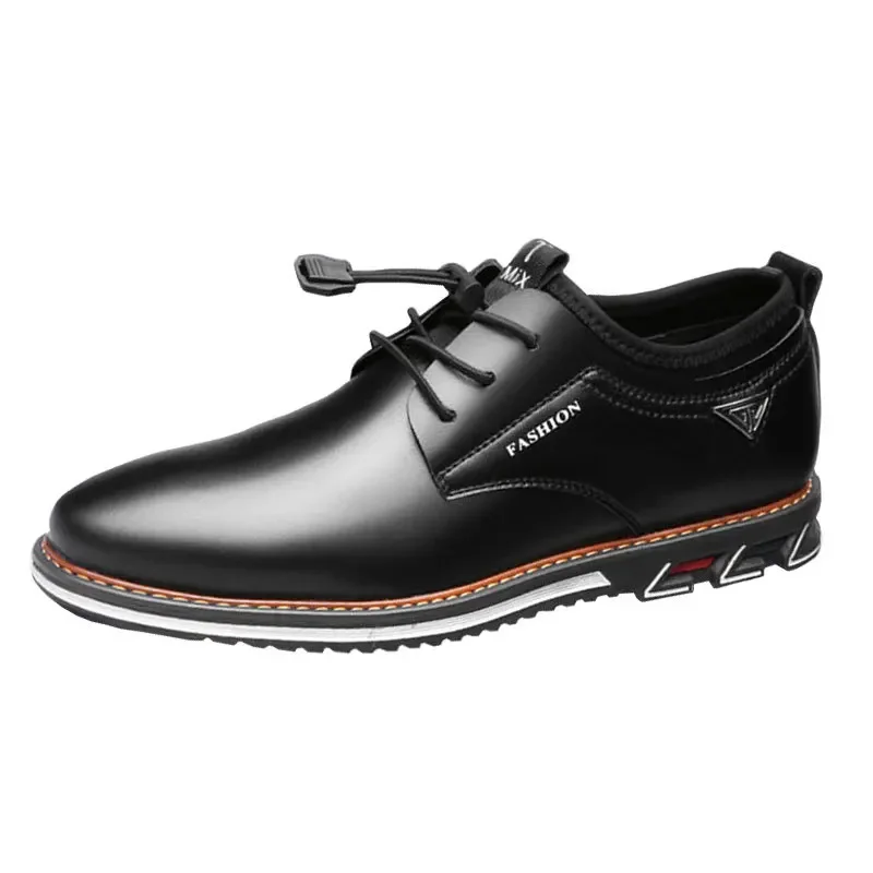 Black PU Patent Leather Shoes for Men Casual Business Shoes Lace Up Formal Office Work Shoes for Male Party Wedding Oxfords 2024