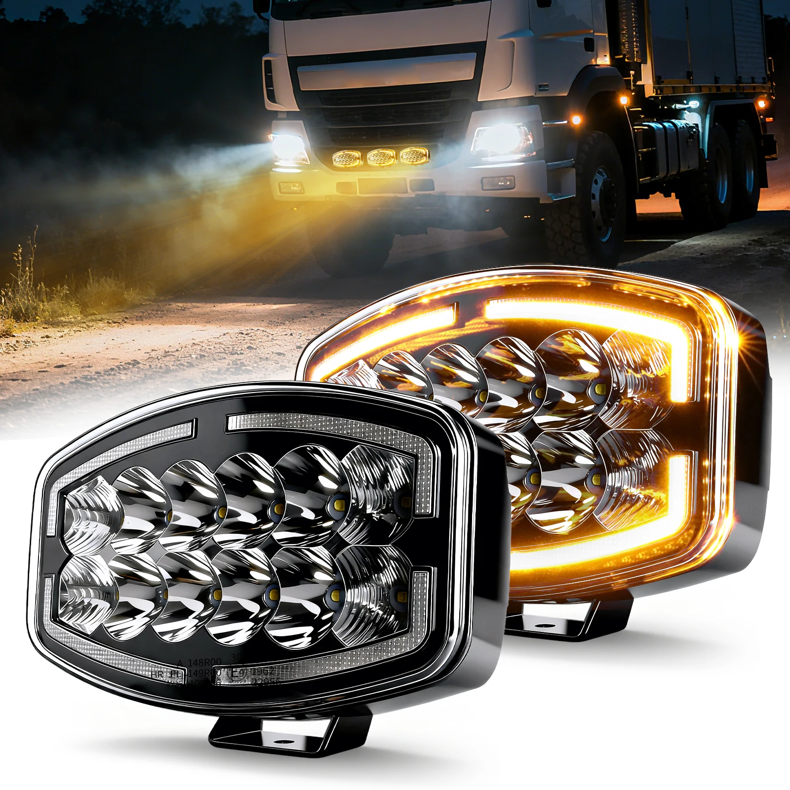 HL 10inch LED Work Driving Light Amber Dynamic DRL Waterproof off-road use Work Lamp for Truck SUV ATV Tractor 4x4 UTV 12V 24V