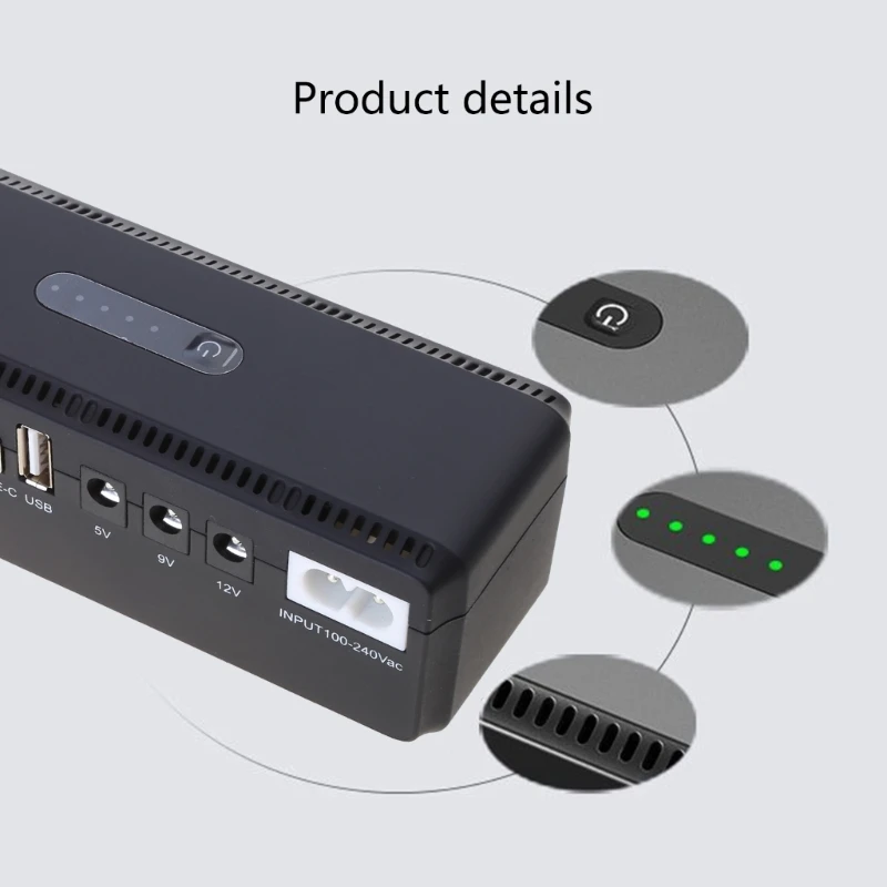 Uninterruptible Power Supply for DC5V, 9V, 12V Mini UPS Battery Backup 10400/8800mAh Capacity for Router Camera