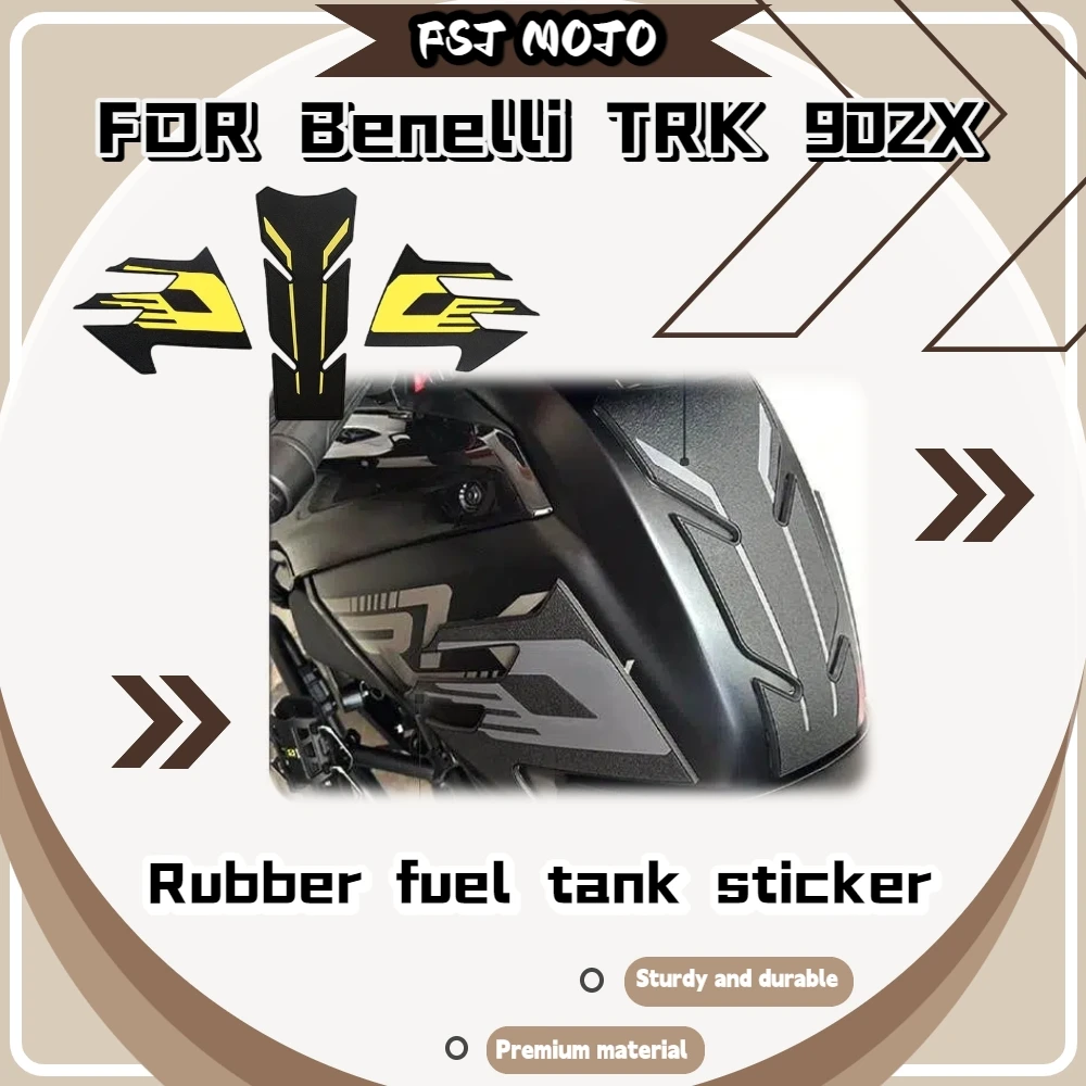 For Benelli Trk 902X Textured Rubber Tank Pad Set Increase Leg Grip Avoid Shifting On Long Off-Road Tour Rides