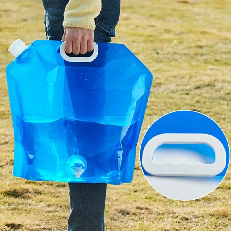 Bolsa de agua plegable portátil para acampar, cubo de agua grande, contenedor de agua, bolsa plegable de viaje al aire libre, suministro de Camping, 5 L, 10l