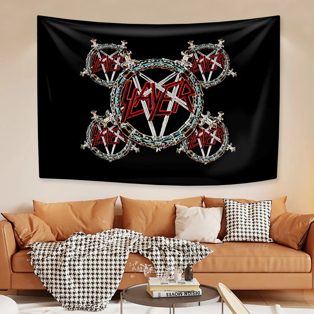 

Slayers Rock Band Tapestry Music Home Decoration Aesthetic Wall Hanging Headboards Bakcground Cloth Party Backdrop Concert Decor