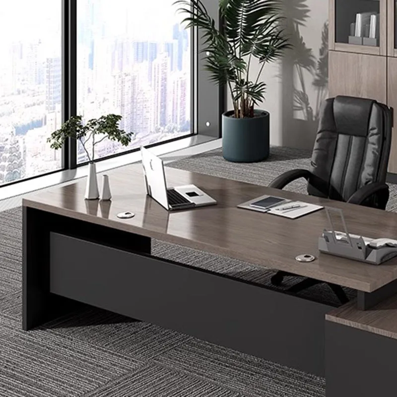 Black Corner Office Desk Executive Luxury Modern Organization Computer Desks Modern Height Escritorio Gaming Desk Decorations