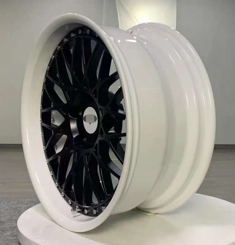 for Customized 2 piece Forged rims disc with polished lip and brushed face Concave deep lips 5*112 5*114.3 5*120