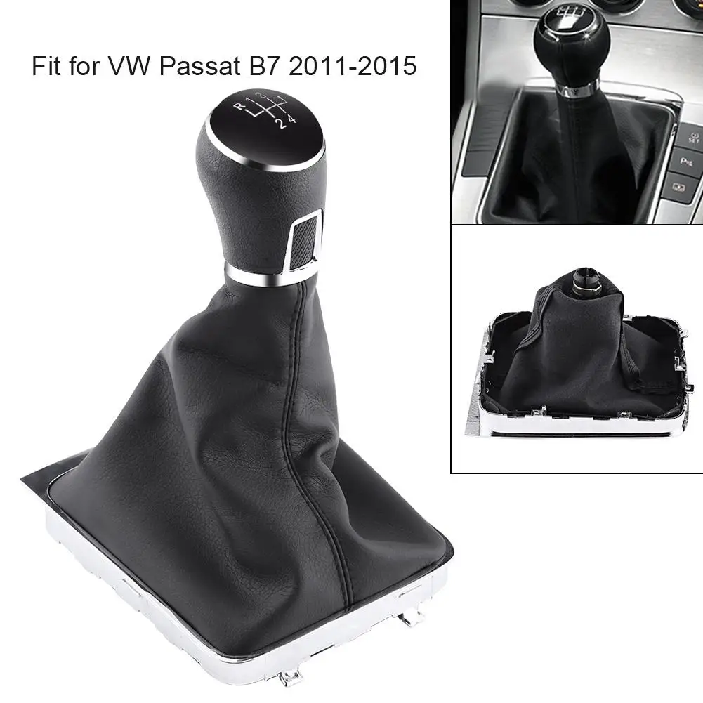 

Car 5 Car Gear Knob Gearstick Gaiter Boot Kit For passat B7 2011-2015