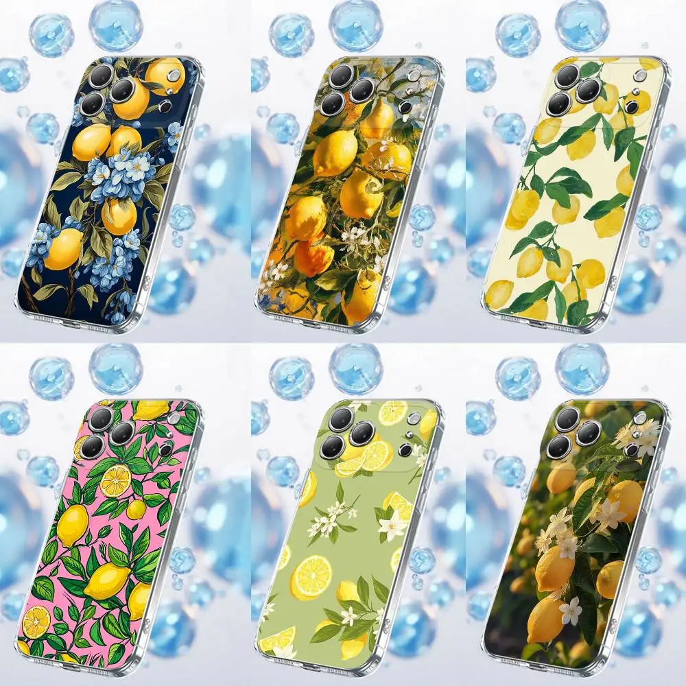 

Модный классический чехол для телефона с фруктами и лимоном для iPhone 17,16,15,14,13,12,11 Plus, Pro, Max, Plus, E, SE4, Air, Mini Transparent