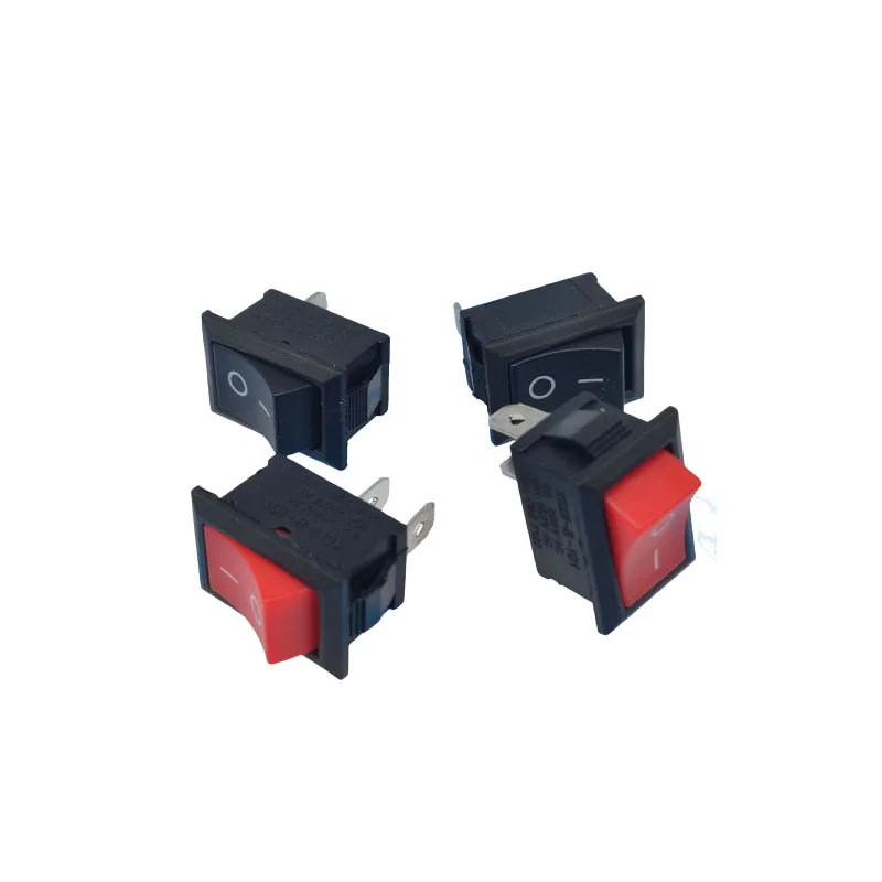 ZJSHUYI Single Pole Boat Switch Rocker Power Switch KCD1-101 Red 2 Feet 2 Gear Electronic Scale Switch Iron Feet