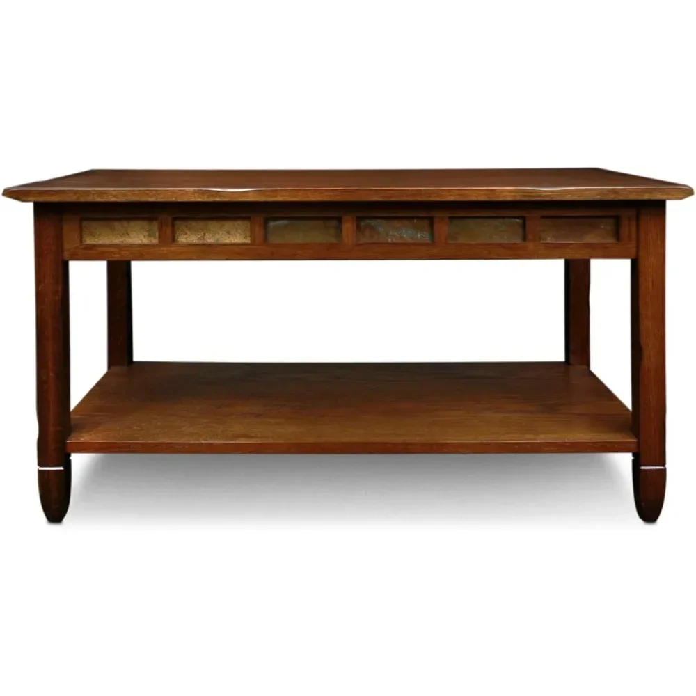 Rectangular Coffee Table - Rustic Oak Finish Living Room Furniture Lounge Center Table Salon Tables