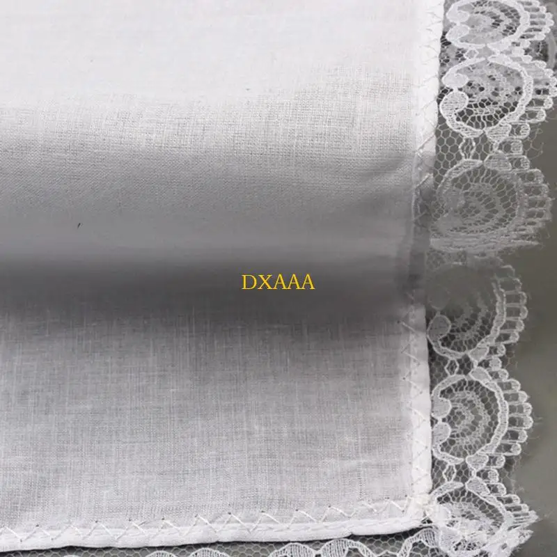 DXAA động Hankie Women Handkerchief cotton ren trang trí siêu mềm có thể giặt được